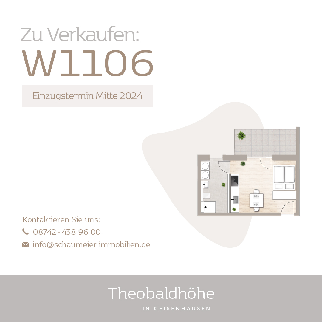 1 Zi / 1. Obergeschoss mit Balkon / WE 1106, 84144 Geisenhausen, Etagenwohnung