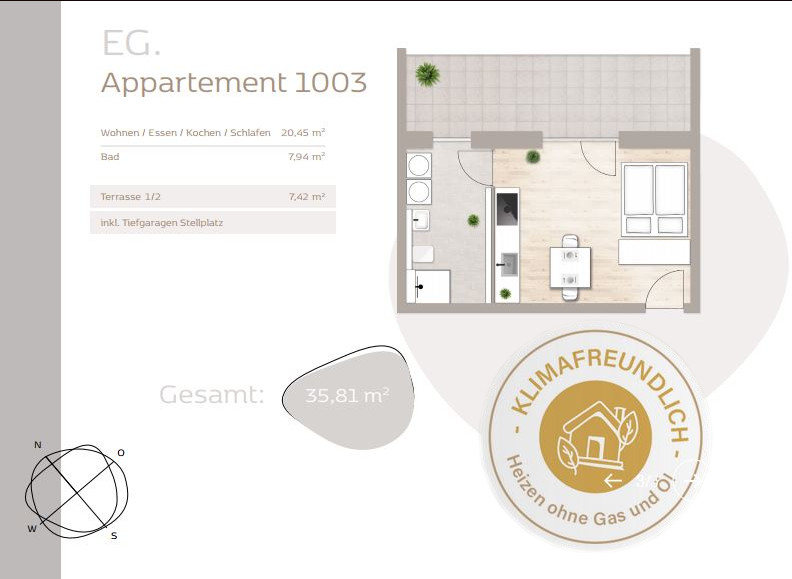 *Zukunftsorientiert investieren* Apartment mit attraktiver Rendite in bester Lage, 84144 Geisenhausen, Apartment