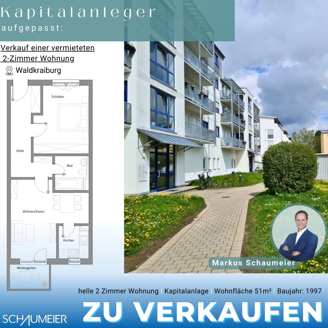Kapitalanleger aufgepasst! 2-Zimmer Eigentumswohnung in Waldkraiburg, 84478 Waldkraiburg, Etagenwohnung